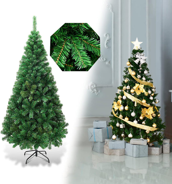COSTWAY 150cm Künstlicher Weihnachtsbaum, Tannenbaum mit Metallständer, Christbaum PVC Nadeln, Kunst