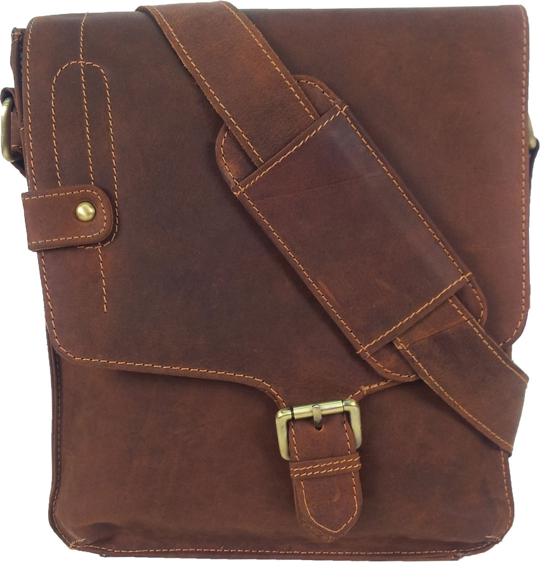 Unicorn Leder Cognac Tan ipad , Ebook oder Tablets Tasche Messenger - Messenger Bag - #5M