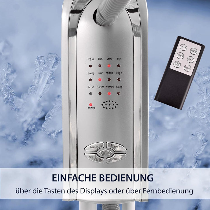 Syntrox Osszilierender Ventilator mit Wasser Quellura | Wasserventilator | Lüfter, mit Timer und Fer