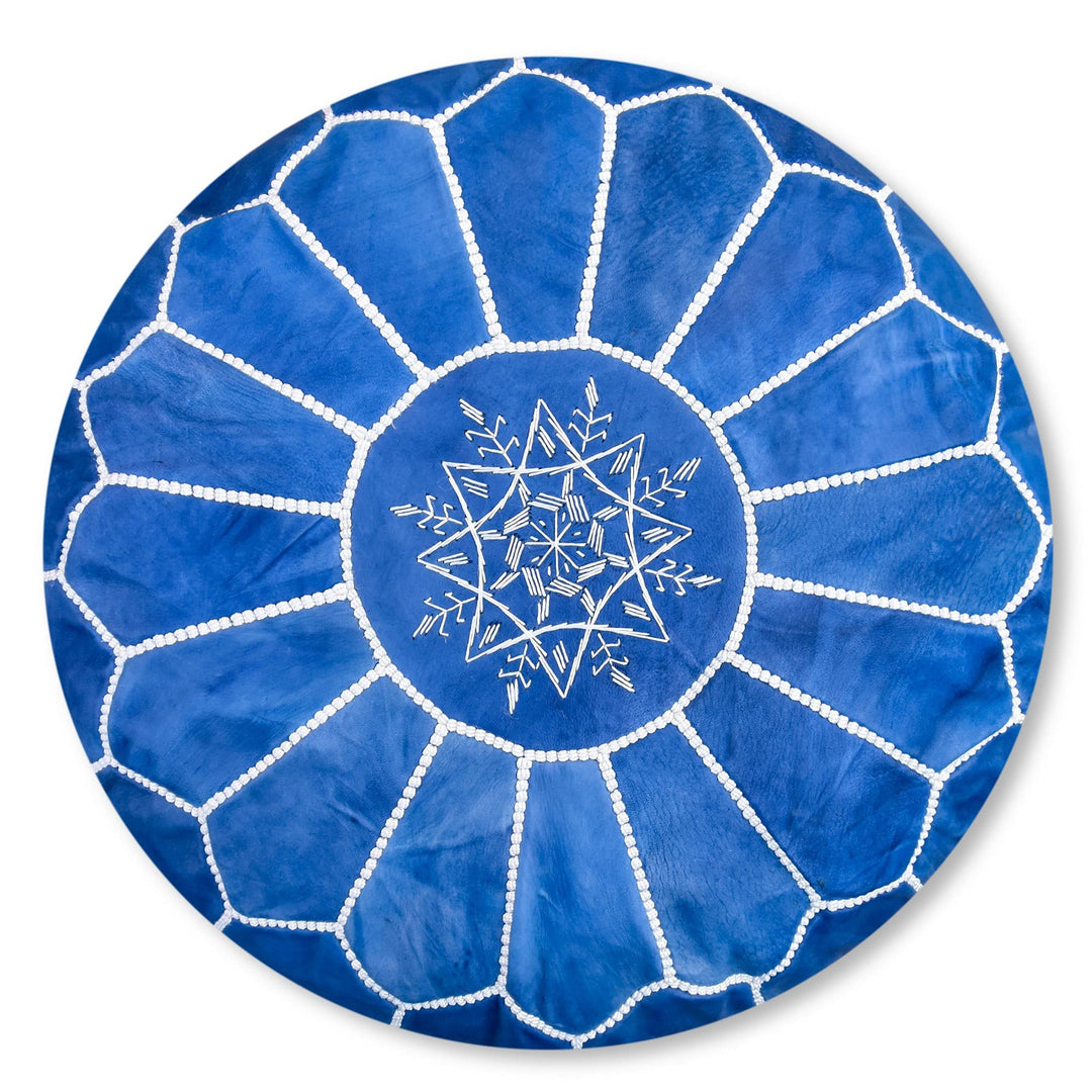 Poufs&Pillows Premium Echt Leder Pouf - Handgefertigt - Gefüllt geliefert - Ottoman, Sitzsack, Fussh