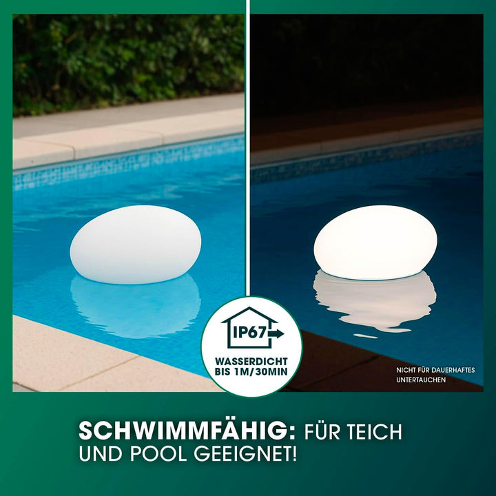 EASYmaxx Solar-Deko-Stein mit Farbwechsel | Moderne Aussen-Gartenleuchte mit Fernbedienung | Solar-K