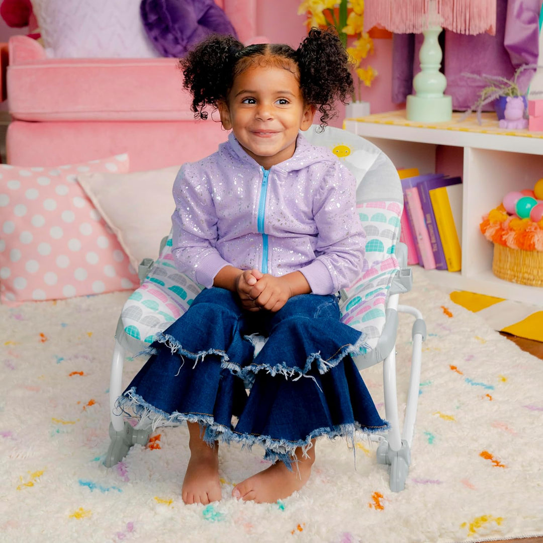 Bright Starts Rosy Rainbow Babywippe mit Vibration, Babysitz für Mädchen oder Jungs, Neugeborenes +