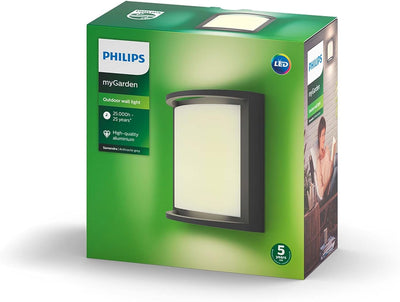 Philips myGarden Samondra LED Samondra Wandaussenleuchte, Anthrazit Aussenwandleuchte (Laterne), Aus