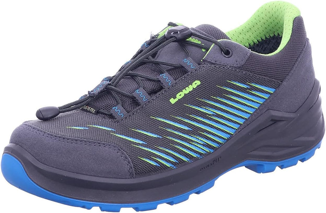 LOWA Halbschuh ZIRROX GTX LO JUNIOR 24 EU Anthrazit Türkis, 24 EU Anthrazit Türkis