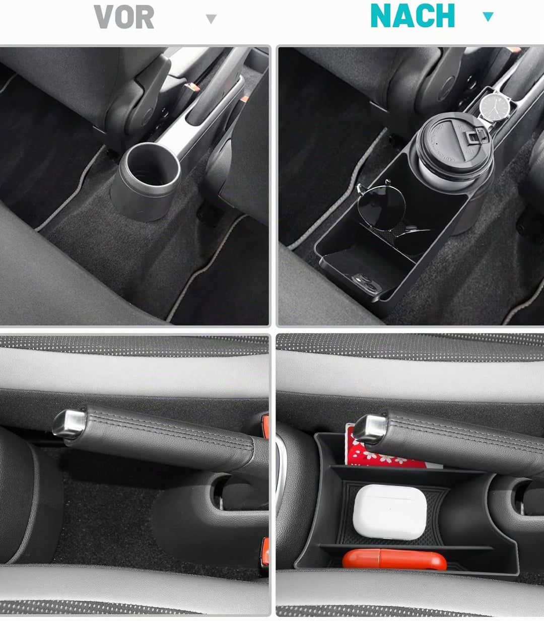 CDEFG Kompatibel mit VW UP GTI/Seat MII/Citigo 2013-2023 Mittelkonsole Organizer Aufbewahrungsbox Au