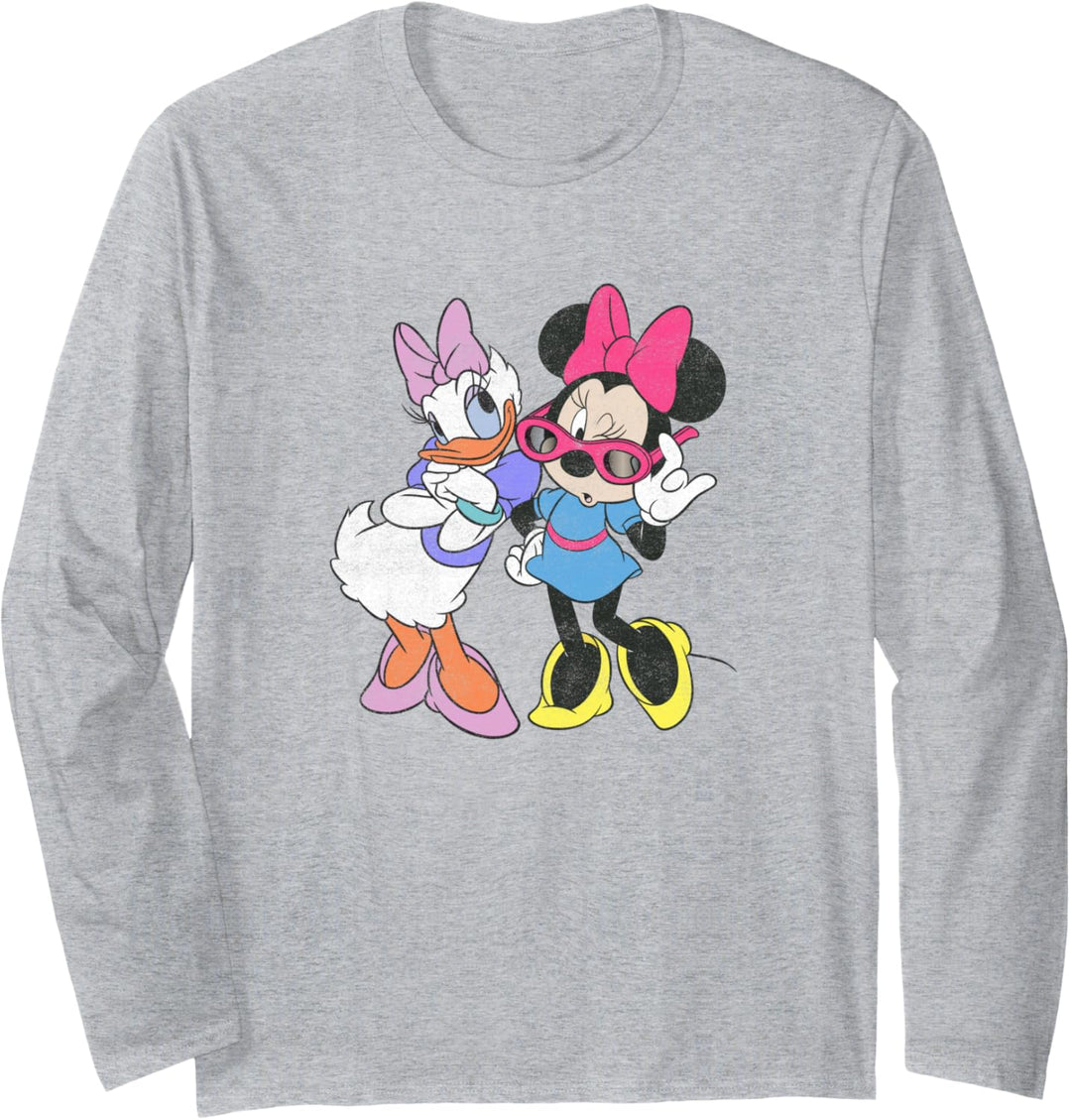 Disney Mickey And Friends Daisy & Minnie Vintage Distressed Langarmshirt
