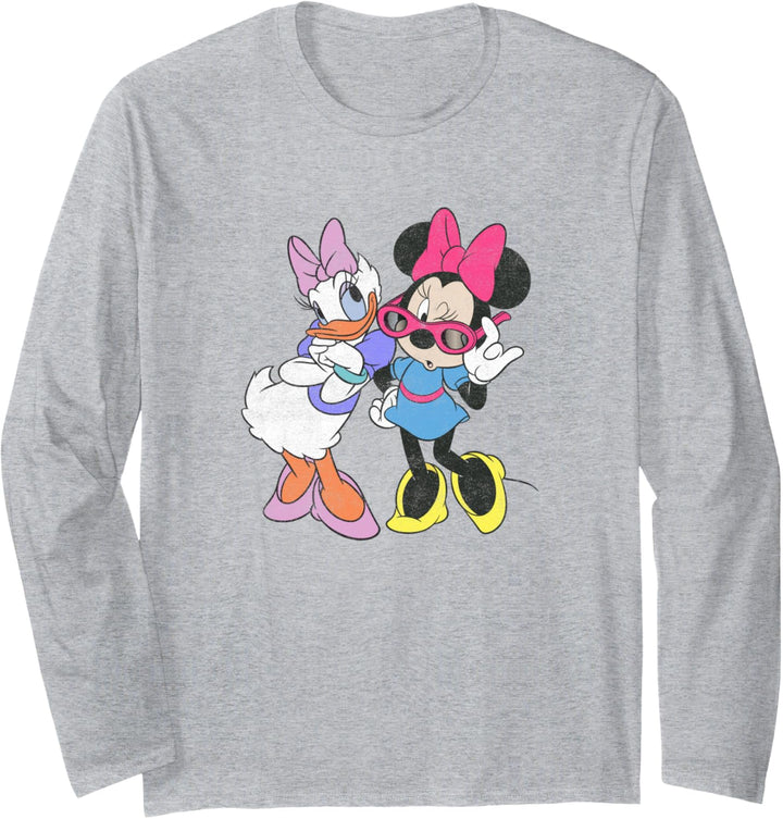 Disney Mickey And Friends Daisy & Minnie Vintage Distressed Langarmshirt