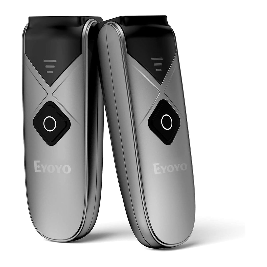 2er-Pack Eyoyo Mini-Bluetooth-Barcode-Scanner für Bibliotheken, kabelloser 2D-Scanner, kompatibel mi