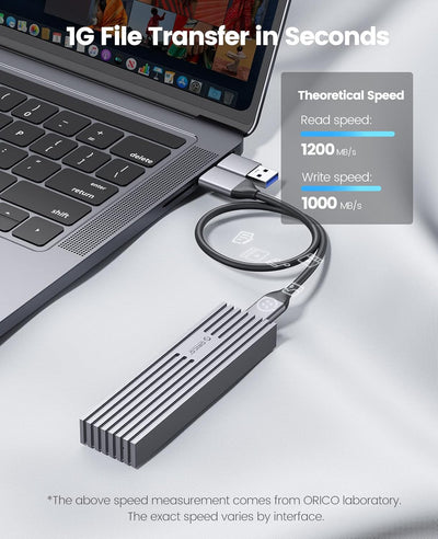 ORICO M.2 NVMe SSD Gehäuse auf USB-C PCIe Adapter 10 Gbps USB3.2 Gen2 für NVMe M-Key/M+B Key SSD 223