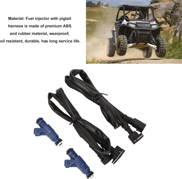 Qiilu 1202863 Einspritzdüsen-Set mit Zopfkabelbaum für Polaris Ranger 700 2005-2009 für Polaris RZR