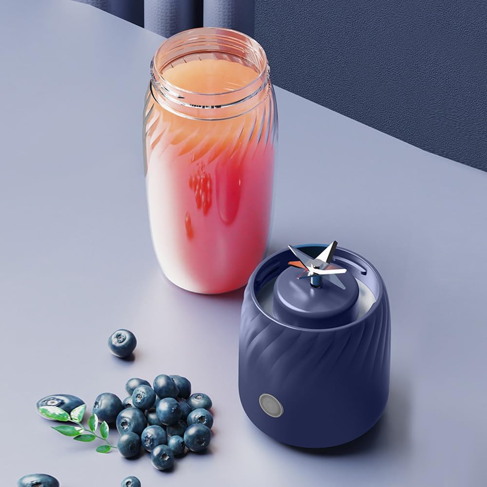 Kleine Standmixer 350 ml, Tragbarer Elektrisch Blender mit 6-Klingen Edelstahl, Mini USB Mixer für F