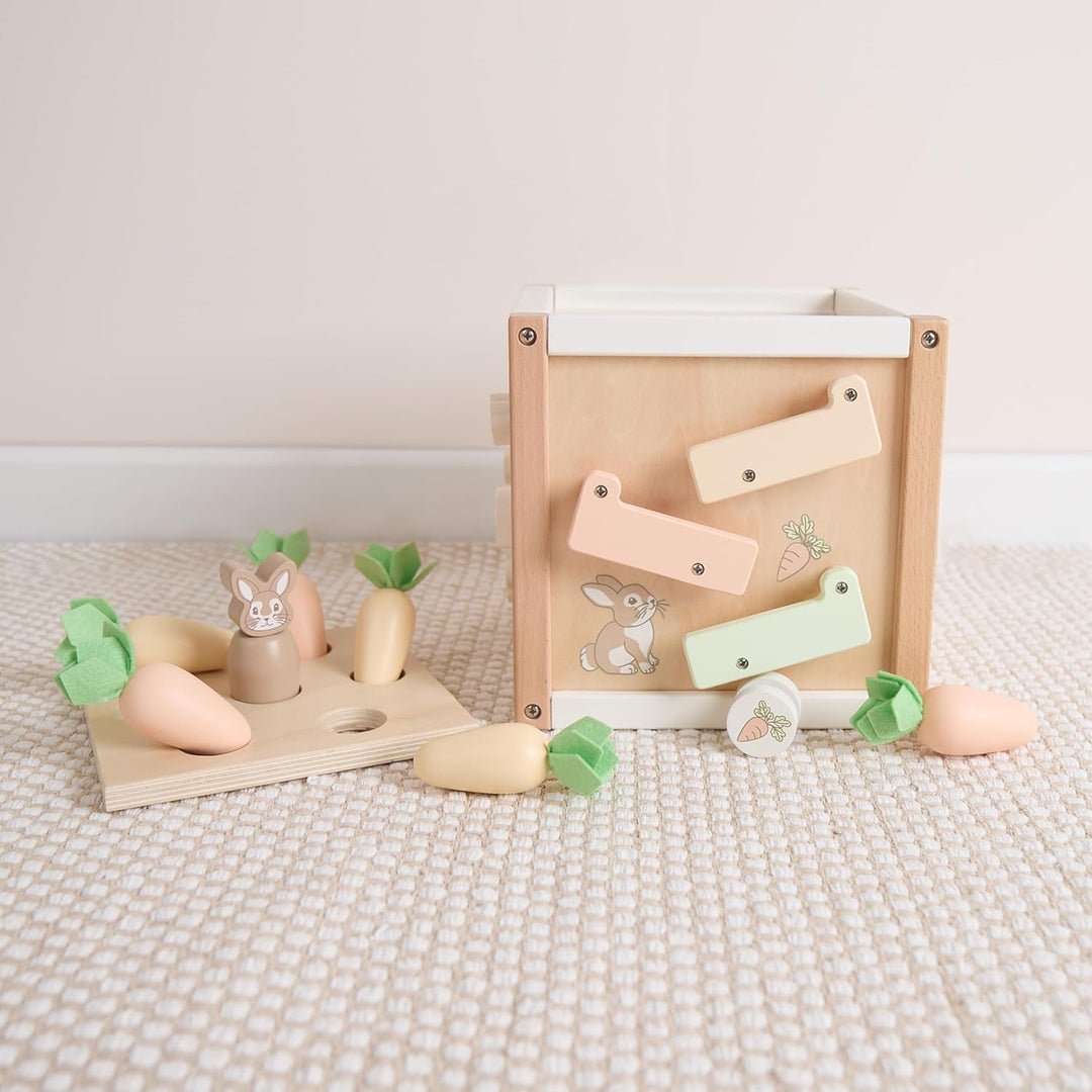 Bieco Motorikwürfel Hase Fine nachhaltiges Holz FSC® | Spielwürfel Baby | Motorikwürfel ab 1 Jahr Ac