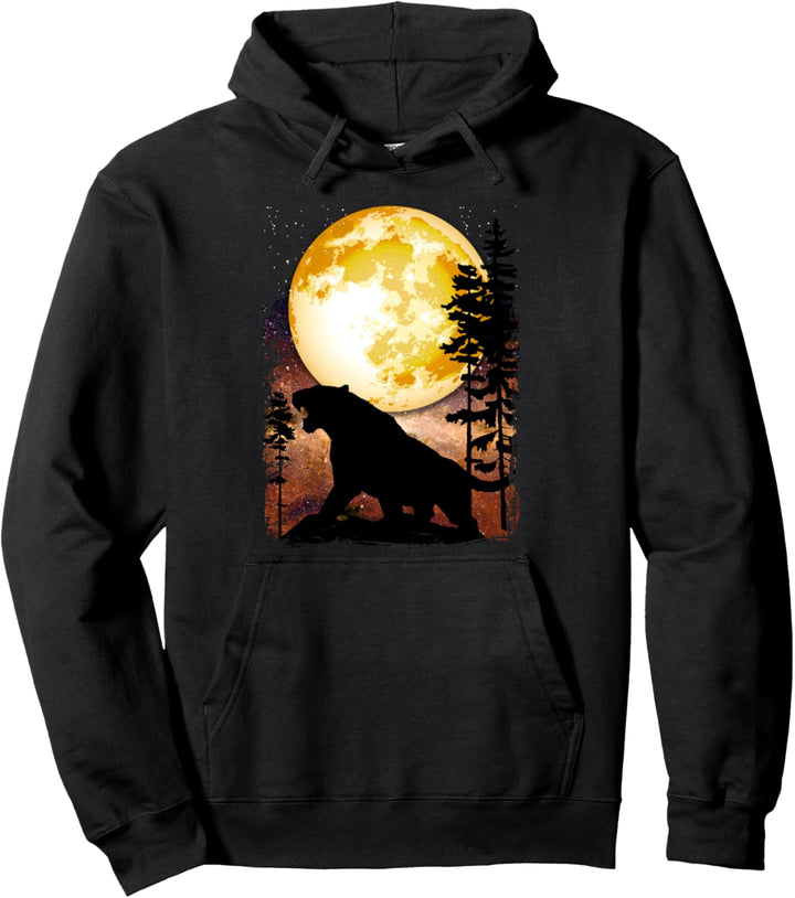 Tiger Vollmond Galaxy Star Night Tier Natur Grafik Pullover Hoodie