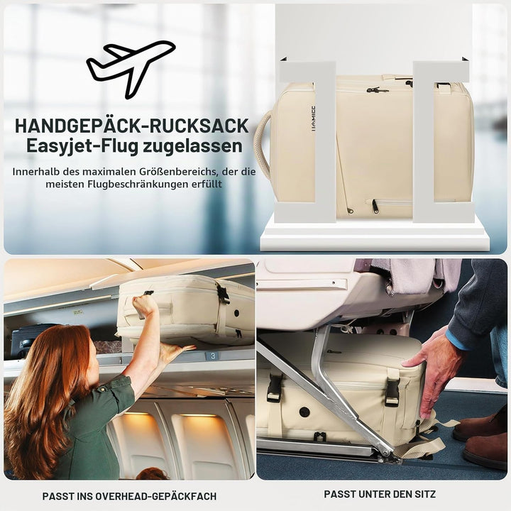 HOMIEE Reiserucksack Damen Herren Handgepäck Rucksack Flugzeug Wasserdicht Laptop Rucksack Gross Ruc