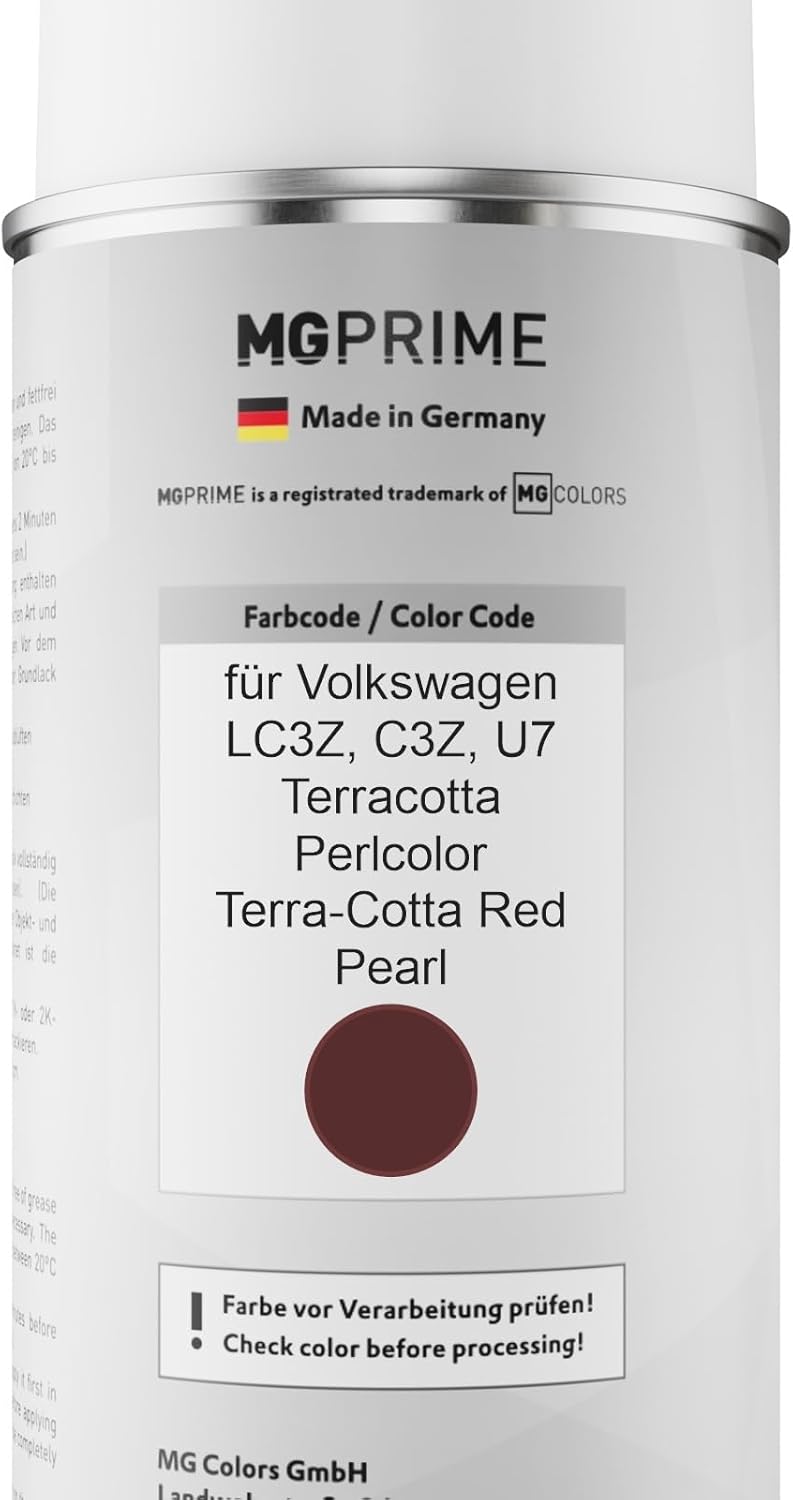 MG PRIME Autolack Sprühdosen Set für Volkswagen VW LC3Z / C3Z / U7 Terracotta Perlcolor/Terra-Cotta