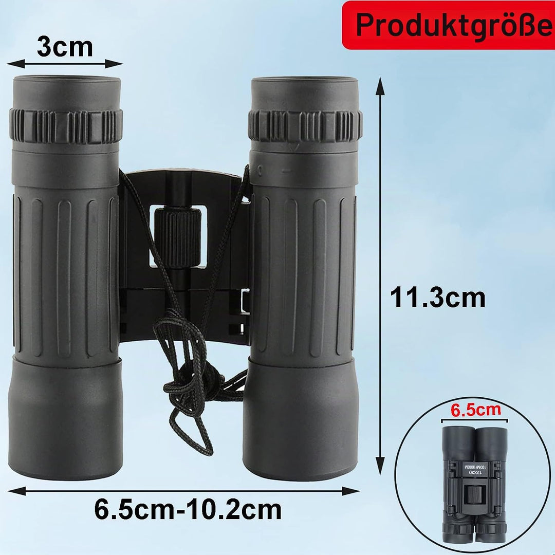 FLYAMAPIRIT Mini Fernglas Teleskop Faltbares 12X30 HD Fernglas mit Tragegurt und Tragetasche für Vog