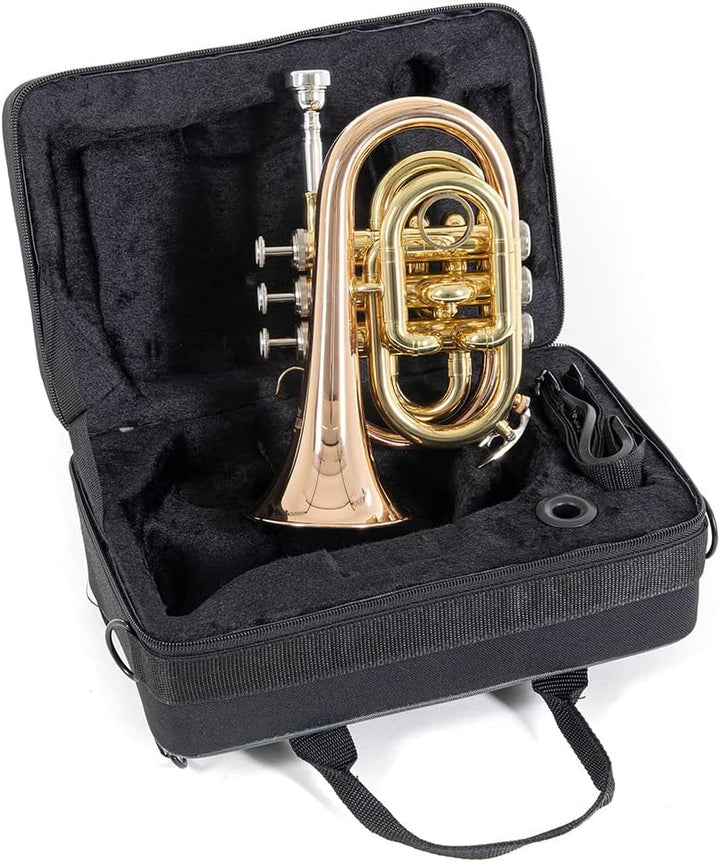 Roy Benson Bb Taschen-Trompete MOD.PT-101G lack. Goldmessing, inkl. Etui, PT-101G