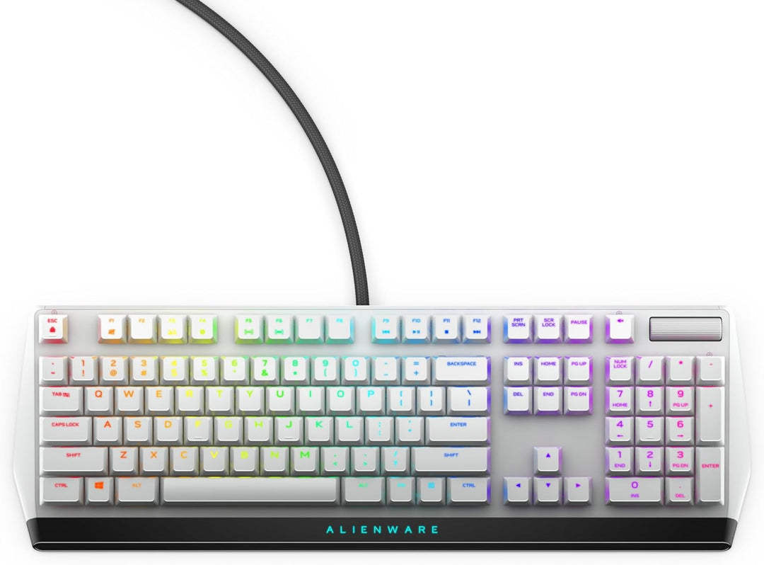 Dell Alienware 510K Low-Profile RGB Mechanical Gaming Keyboard - AW510K (Lunar Light), Weiss Single,
