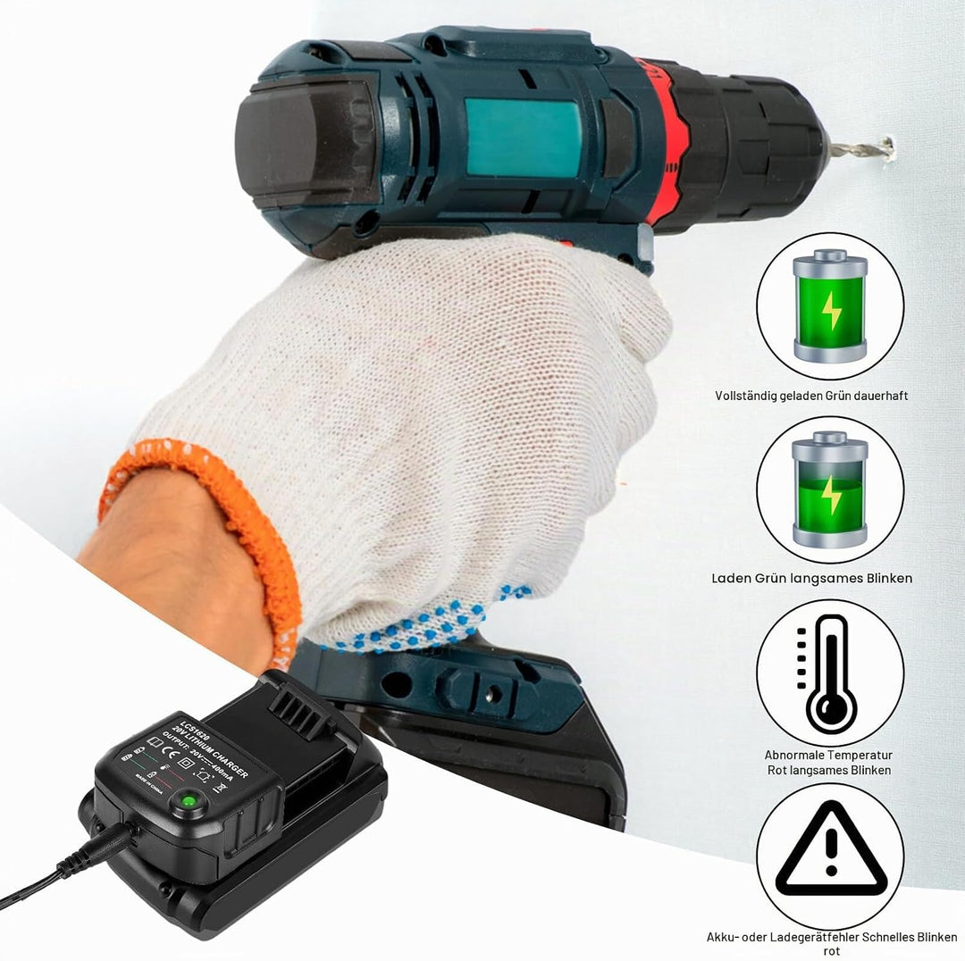Ladegerät Lithium 18V/20V: Ladegerät Kompatibel für Black &amp; Decker Lithium-Akku Lithium-Ionen-Ladege