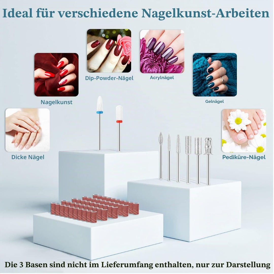 ENGERWALL Elektrische Nagelfräser, 35000 U/Min Professionelle Elektrische Nagelfeile, mit Touch-Tast