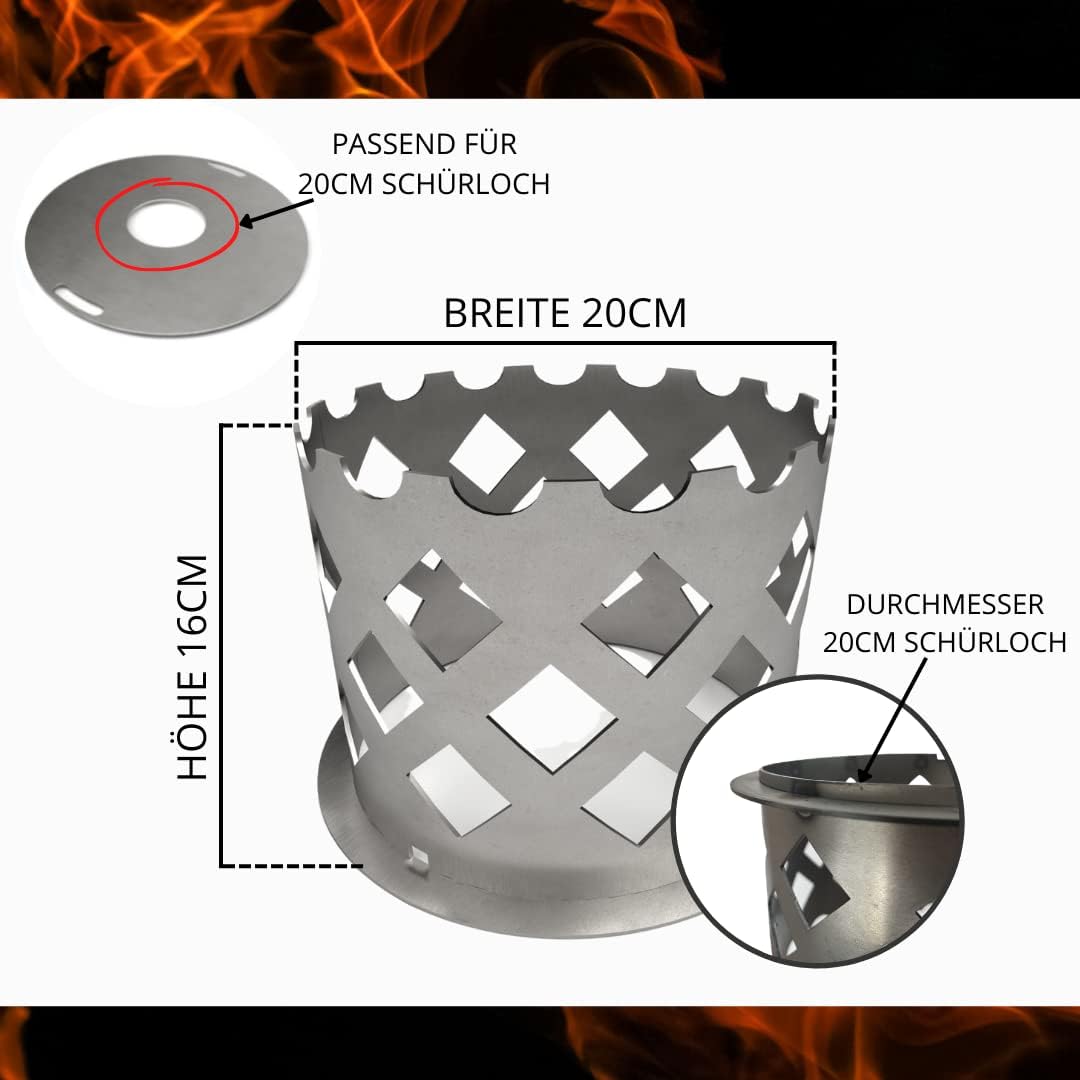 Terma Wokaufsatz/Wokkrone passend für durchm. 20cm für Feuerplatte, Grillplatte, Wok-Krone Zubehör W