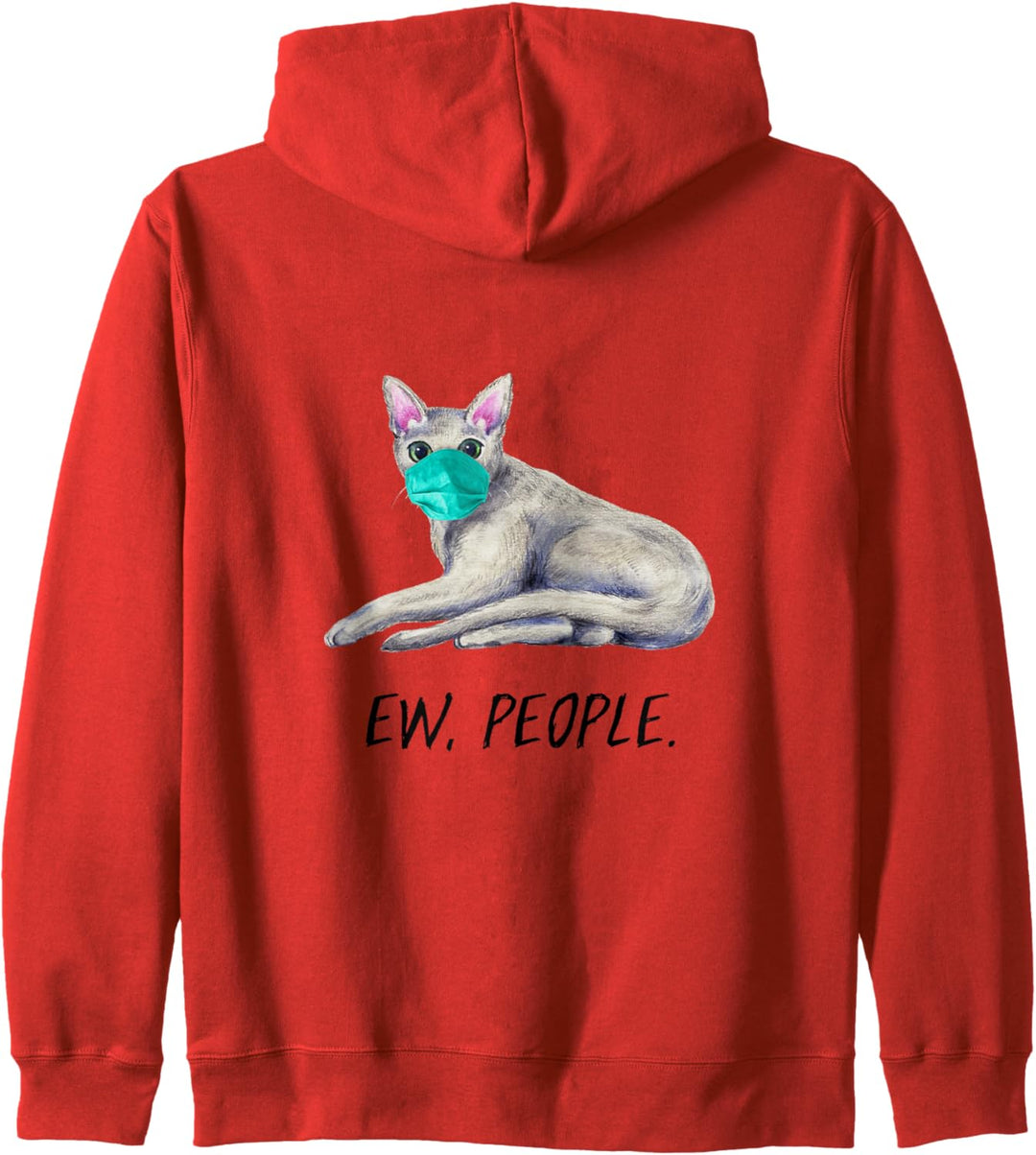 RUSSISCH BLAU Katze mit Gesichtsmaske Mundschutz Kapuzenjacke