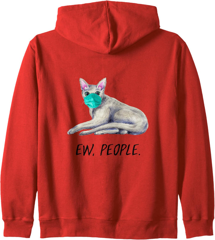 RUSSISCH BLAU Katze mit Gesichtsmaske Mundschutz Kapuzenjacke