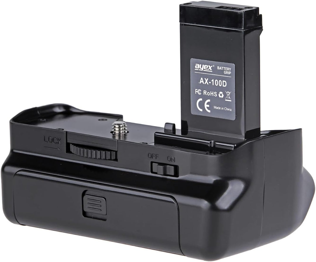 ayex Batteriegriff Kompatibel mit Canon EOS 100D Inkl. IR-Fernauslöser + 2 x LP-E12 Akku + 1 x USB D