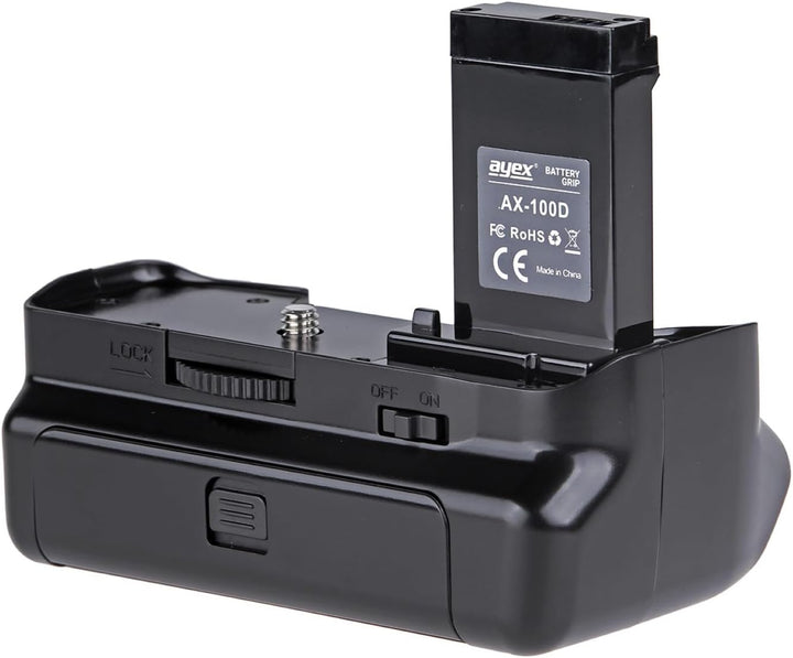 ayex Batteriegriff Kompatibel mit Canon EOS 100D Inkl. IR-Fernauslöser + 2 x LP-E12 Akku + 1 x USB D