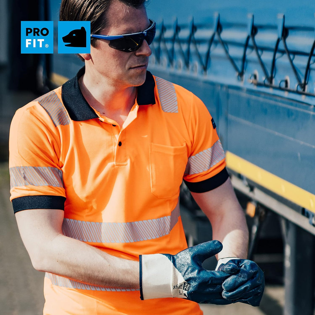 PRO FIT Warnschutz Poloshirt - EN ISO 20471 - UV-Schutz 40+ - Atmungsaktiv - Nachhaltiger Lyocellmix