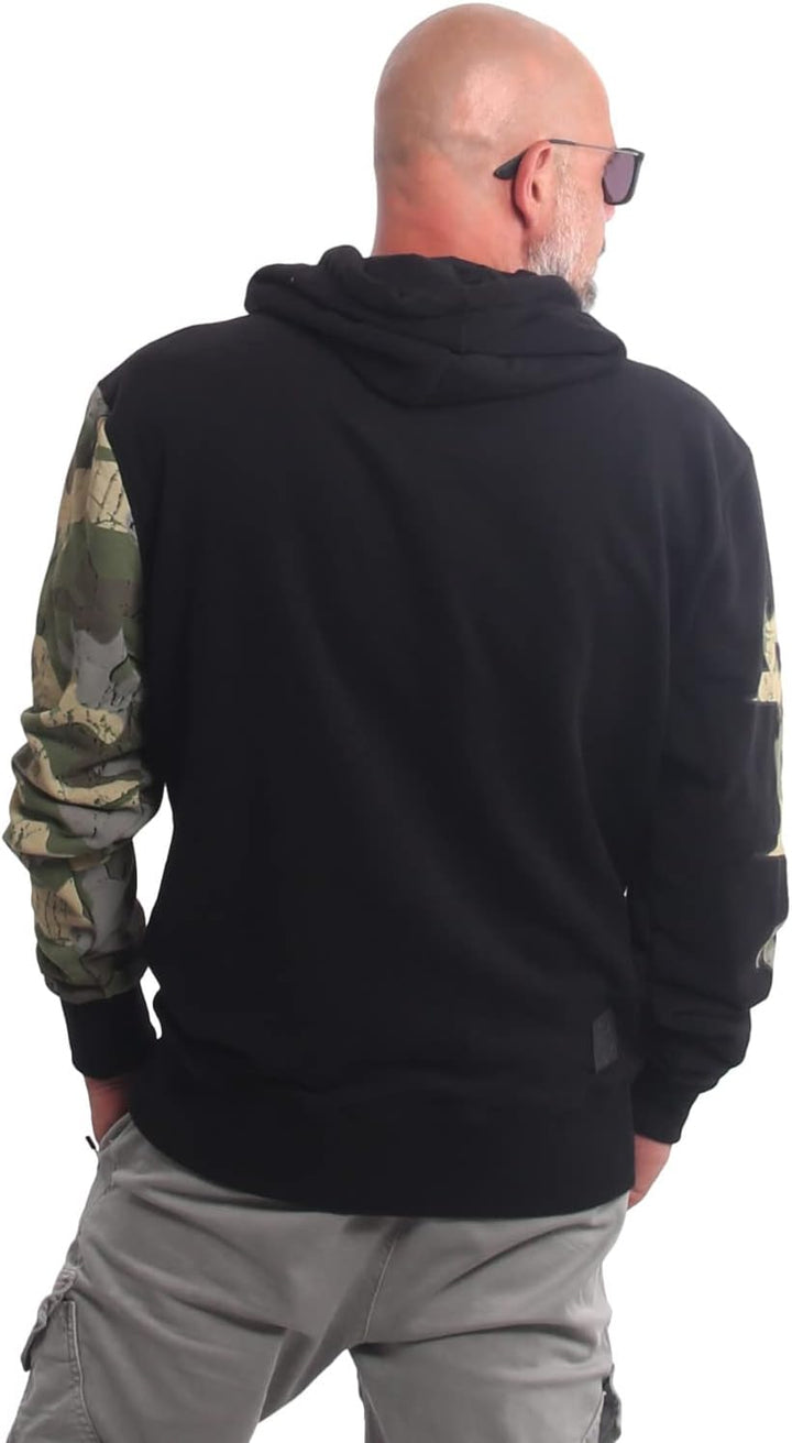 Yakuza Herren Rising Skull Hoodie Kapuzenpullover S Schwarz, S Schwarz