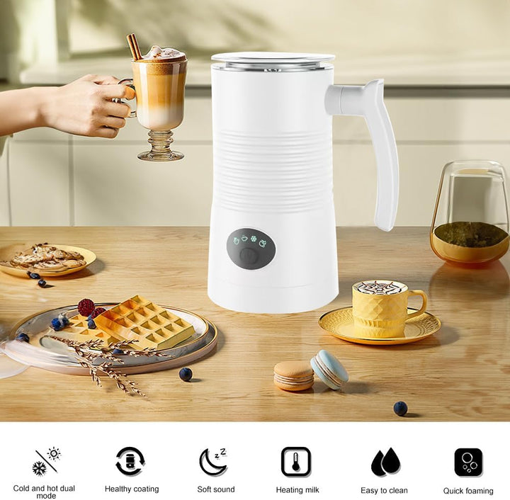 ACAGALA 4-in-1 Milchaufschäumer Automatisch mit Dampffunktion | 400W Heiss/Kalt Schaumbereiter 350ml