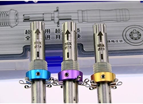 3 Stück 7 Pin Lock Pick Tools Stahlrohr mit mehr Griff, 7.0 mm, 7,5 mm, 7.8 mm