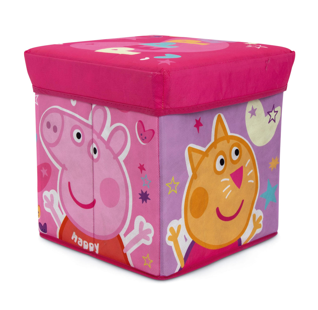 ARDITEX – Faltbare Aufbewahrungsbox für Kinder mit Peppa Wutz und gepolstertem Deckel als Sitzgelege