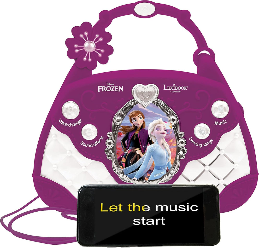 Lexibook Disney Frozen Die Eiskönigin ELSA Musikalischer Sprecher mit Mikrofon, Voice Changer Funkti