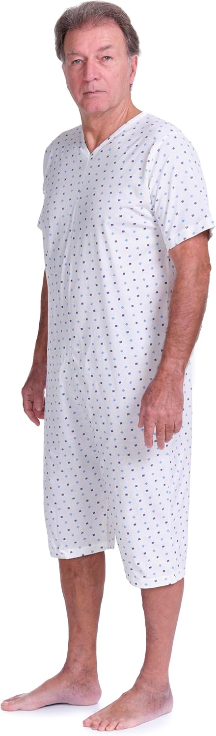 Inkontinenz-Pyjama mit Reissverschluss am Rücken - 9012/5 - Für ältere Menschen, Alzheimer oder Alte
