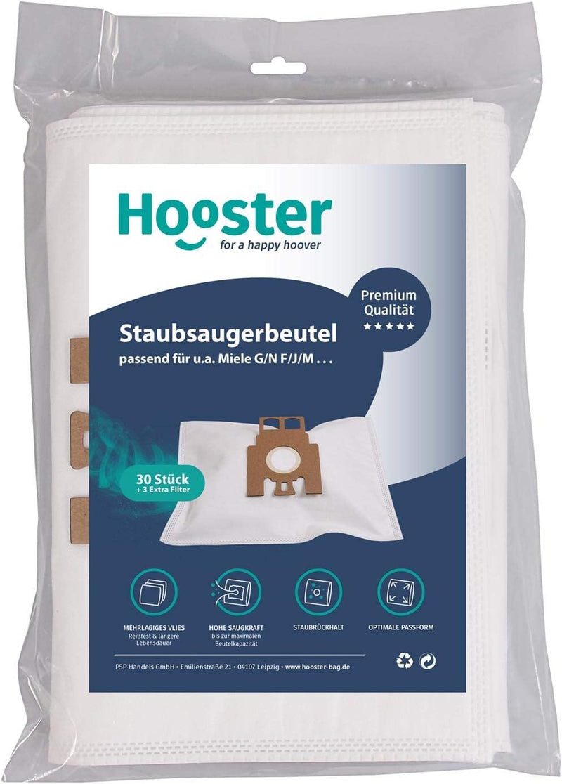 Hooster 30 Stück Staubsaugerbeutel PASSGENAU für Miele S 8340 Powerline/Ecoline »inkl. Mikrofilter«