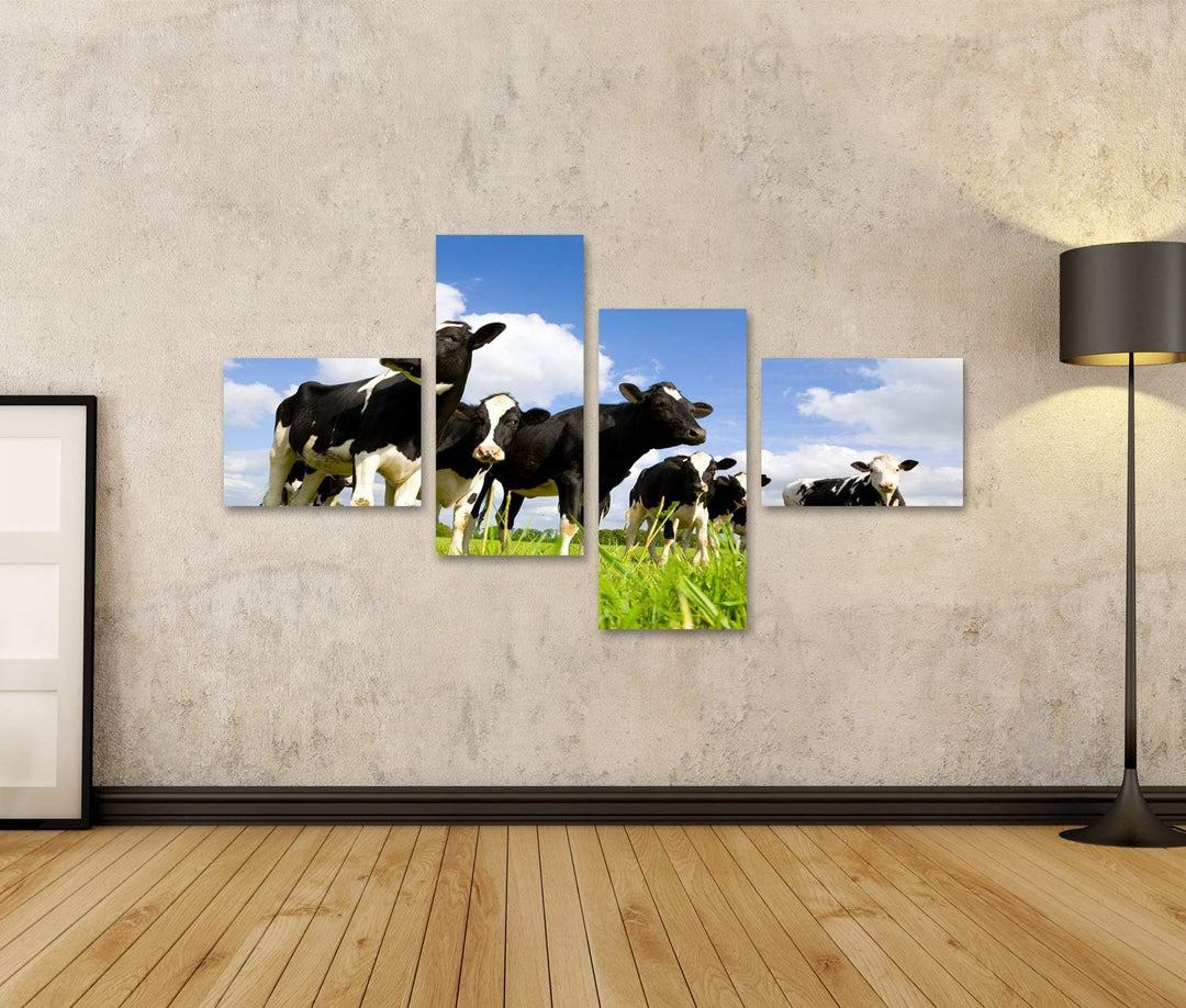islandburner Bild auf Leinwand Holsteinische Kühe Auf Der Wiese Bilder Wandbilder Poster Leinwand 15
