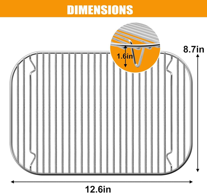GXF Edelstahl-Grillrost, 12,6×8,7 Zoll Flex Flame Combi Zubehör Outdoor Indoor Grillgestell für Ninj