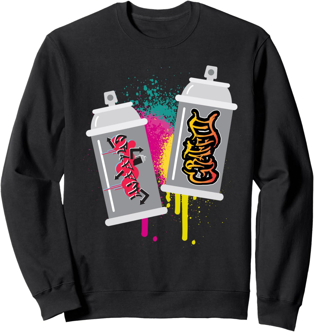 Graffiti Dosen Strassenkunst Sprühlack Urban Art Künstler Sweatshirt
