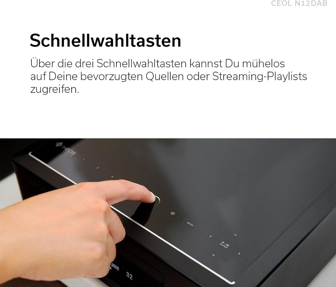 Denon CEOL N-12DAB Kompaktanlage, HiFi Verstärker mit Lautsprechern, CD-Player, Musikstreaming, HEOS