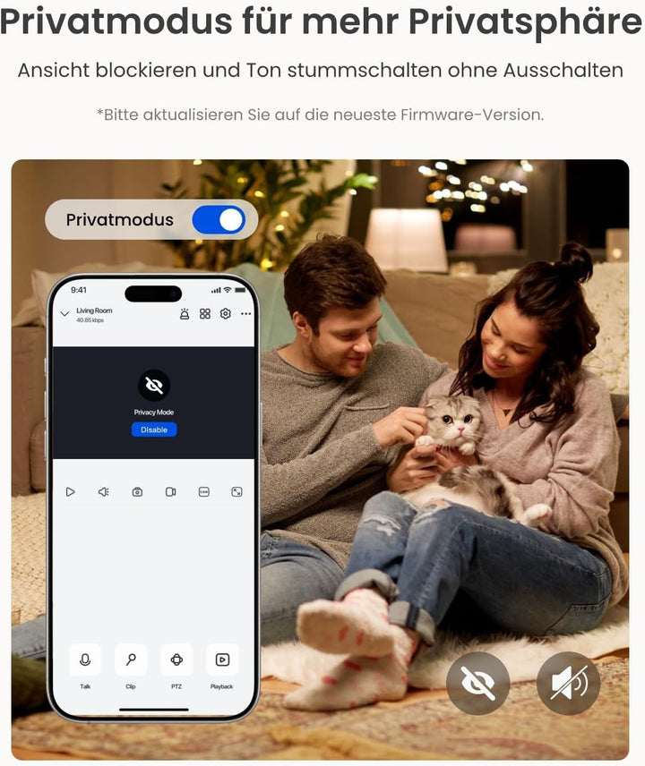 Reolink 5MP PTZ Überwachungskamera WLAN Kamera Innen, 355°/50° Schwenkbare WiFi IP Kamera Indoor mit