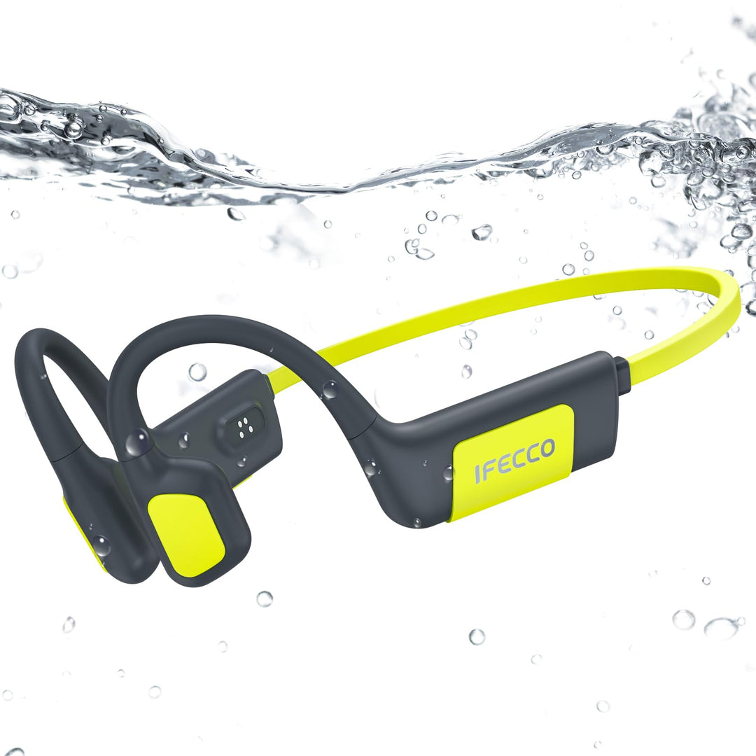 IFECCO Kopfhörer Schwimmen, Knochenschall Kopfhörer Bluetooth 5.4, IP68 wasserdichte Open Ear Kopfhö