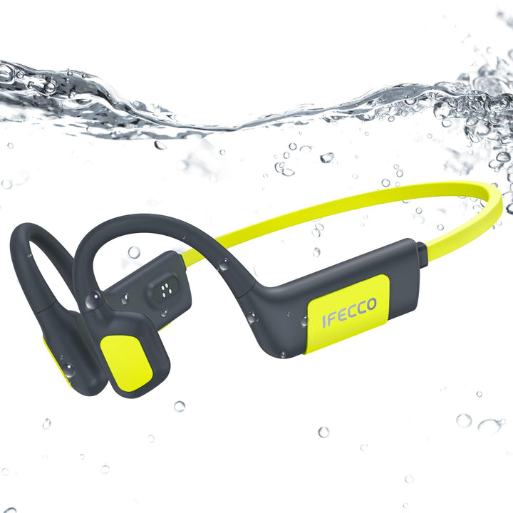 IFECCO Kopfhörer Schwimmen, Knochenschall Kopfhörer Bluetooth 5.4, IP68 wasserdichte Open Ear Kopfhö