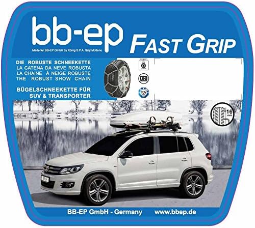BB-EP Fast-Grip 16 - Die robuste 16mm-Schneekette für SUV, Van, 4x4/Geländewagen, Wohnmobile, Transp