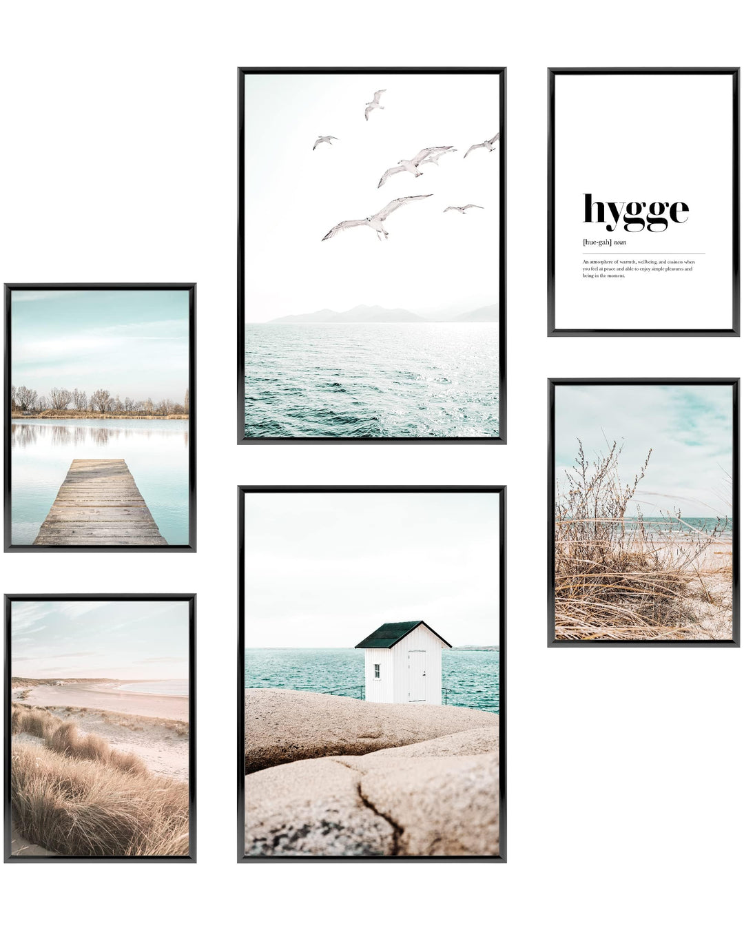 Heimlich® Premium Poster Set OHNE Bilderrahmen | 2 x DIN A3 & 4 x DIN A4 - ca. 30x42 & 21x30 | Stilv