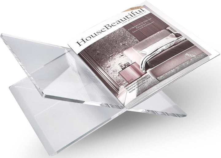 Honygebia Transparenter Acryl Buchständer - Kreuzrahmen Acryl Buchhalter, Luxus Plexiglas Lesestände