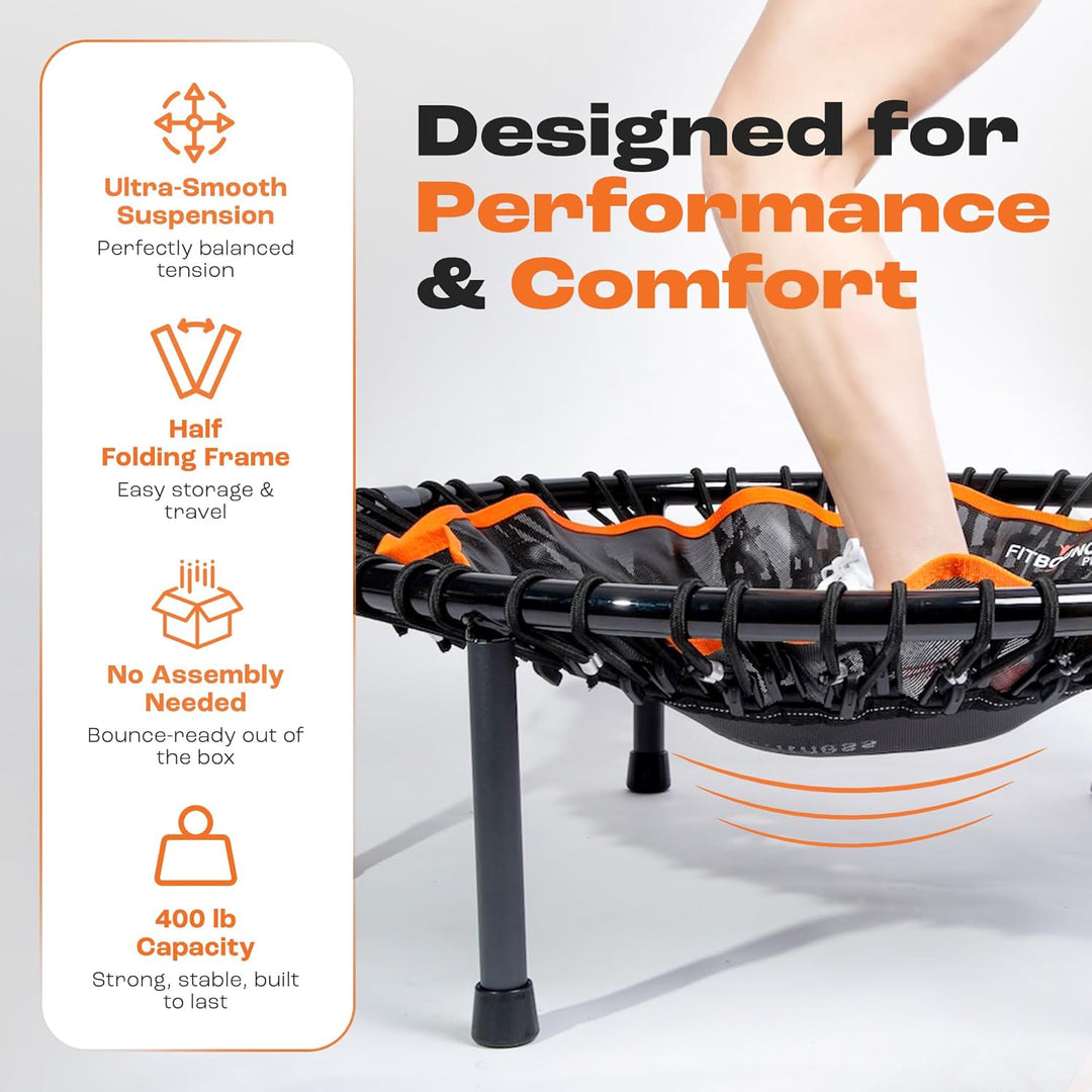 MXL Fit Bounce Pro Bungee-Rebounder mit T-Griff – Premium-Indoor-Mini-Trampolin für Erwachsene und K