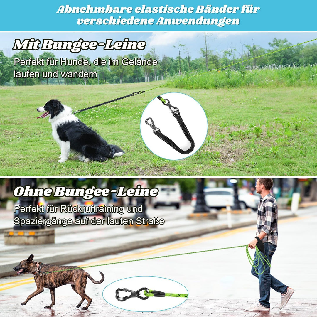 Aystkniet Schleppleine 10M für Hunde, Hundeleine mit Abnehmbare Elastische Kordel | Abschliessbarer