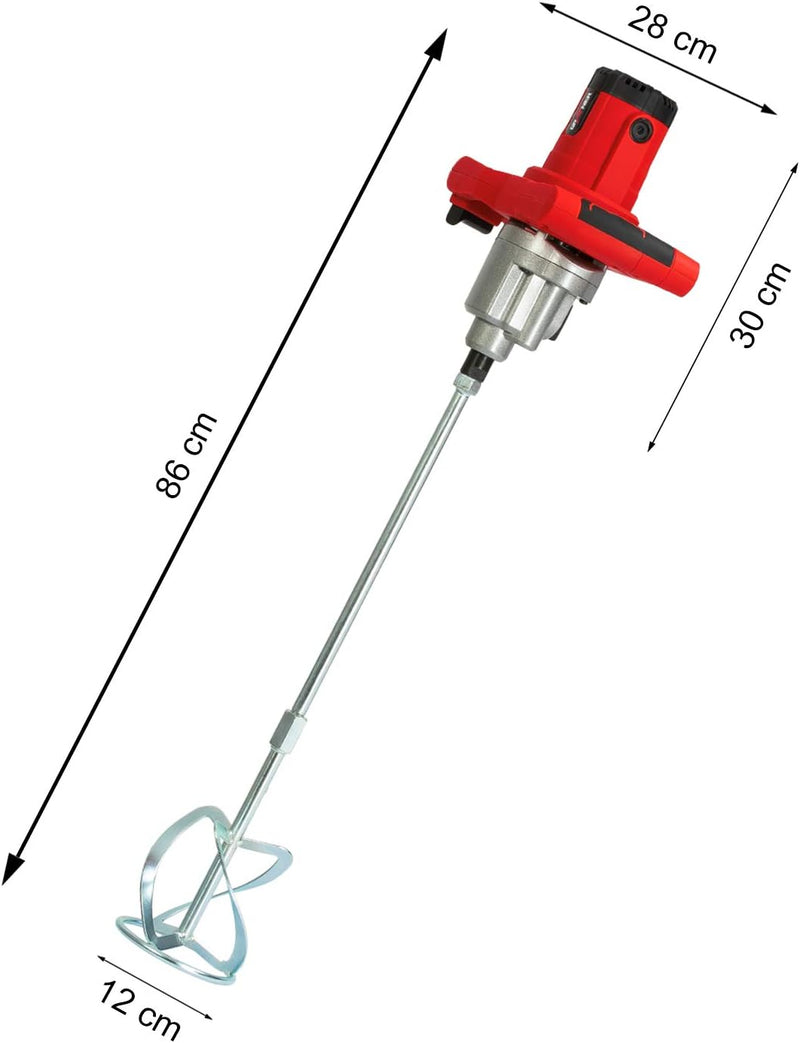 Grafner Rührwerk 1400 Watt, 2-Gang Getriebe, stufenlose Geschwindigkeitsregelung bis max. 900 U/min,